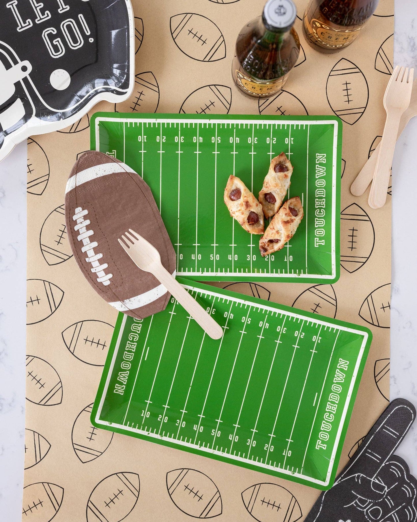 FTB939 - Football Shaped Paper Dinner Napkin