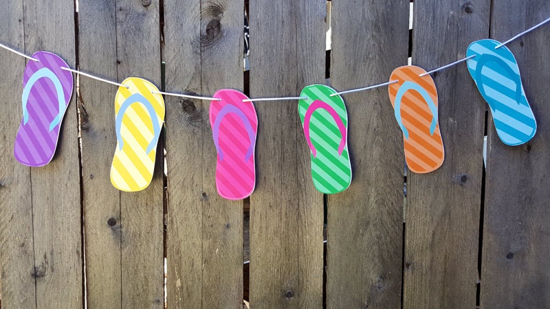 Flip Flop Garland, Flip Flop Banner, Flop Flop Decorations, Photo Prop, Beach Banner, Beach Garland, Beach Wedding, Beach Banner, Summer