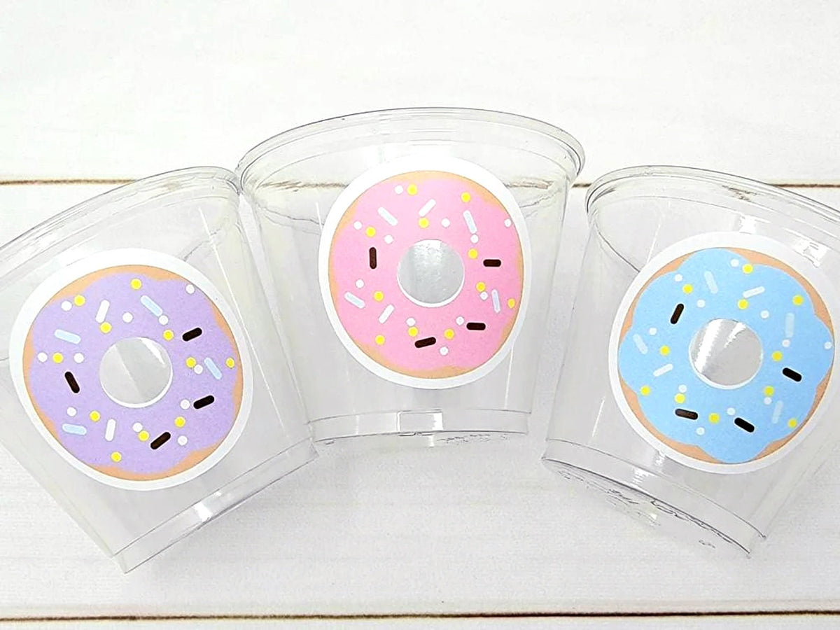 DONUT PARTY CUPS- Donut Birthday Party Donut Grow Up Donut Party Decoration Donut Birthday Decoration Donut First Birthday Donut Baby Shower