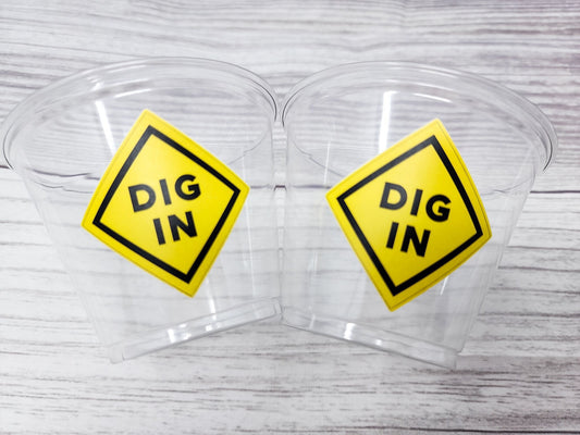 CONSTRUCTION PARTY CUPS - Dig In Party Cups Construction Truck Cups Construction Birthday Construction Party Construction Decorations