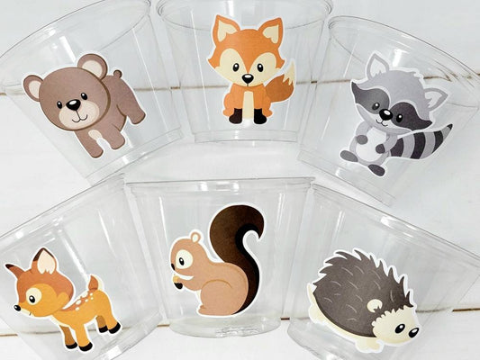 WOODLAND PARTY CUPS - Woodland Cups Woodland Animals Woodland Decorations Woodland Birthday Woodland Baby Shower Woodland Birthday Party