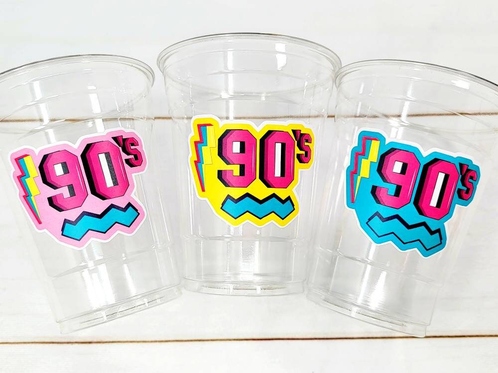 90'S PARTY CUPS - 90's Birthday Cups 90's Party Cups 90's Decorations 90's Birthday Party 90's Birthday Party Decorations 90s