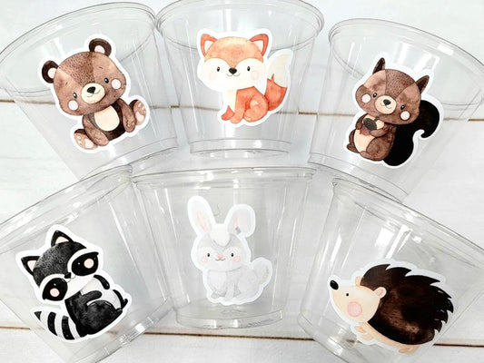 WOODLAND PARTY CUPS - Woodland Cups Woodland Animals Woodland Decorations Woodland Birthday Woodland Baby Shower Woodland Birthday Party