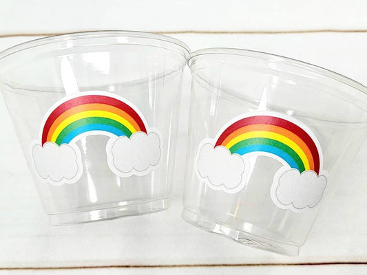 RAINBOW PARTY CUPS - Rainbow Cups Rainbow Decorations Rainbow Birthday Rainbow Party Rainbow Party Favors Rainbow Baby Shower Pastel Rainbow