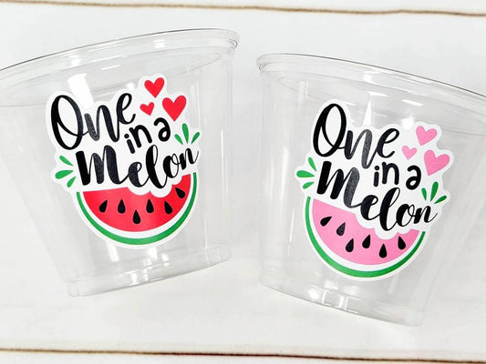 WATERMELON PARTY CUPS - Watermelon Party Favors Watermelon Treat Cups Watermelon Birthday One in a Melon First Birthday 1st Birthday