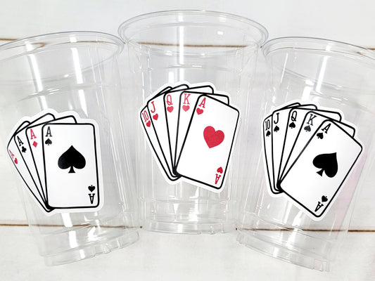 PLAYING CARDS PARTY Cups -Casino Cups Casino Birthday Magician Party Cups Casino Birthday Gambling Party Decoration Poker Game Deck of Cards