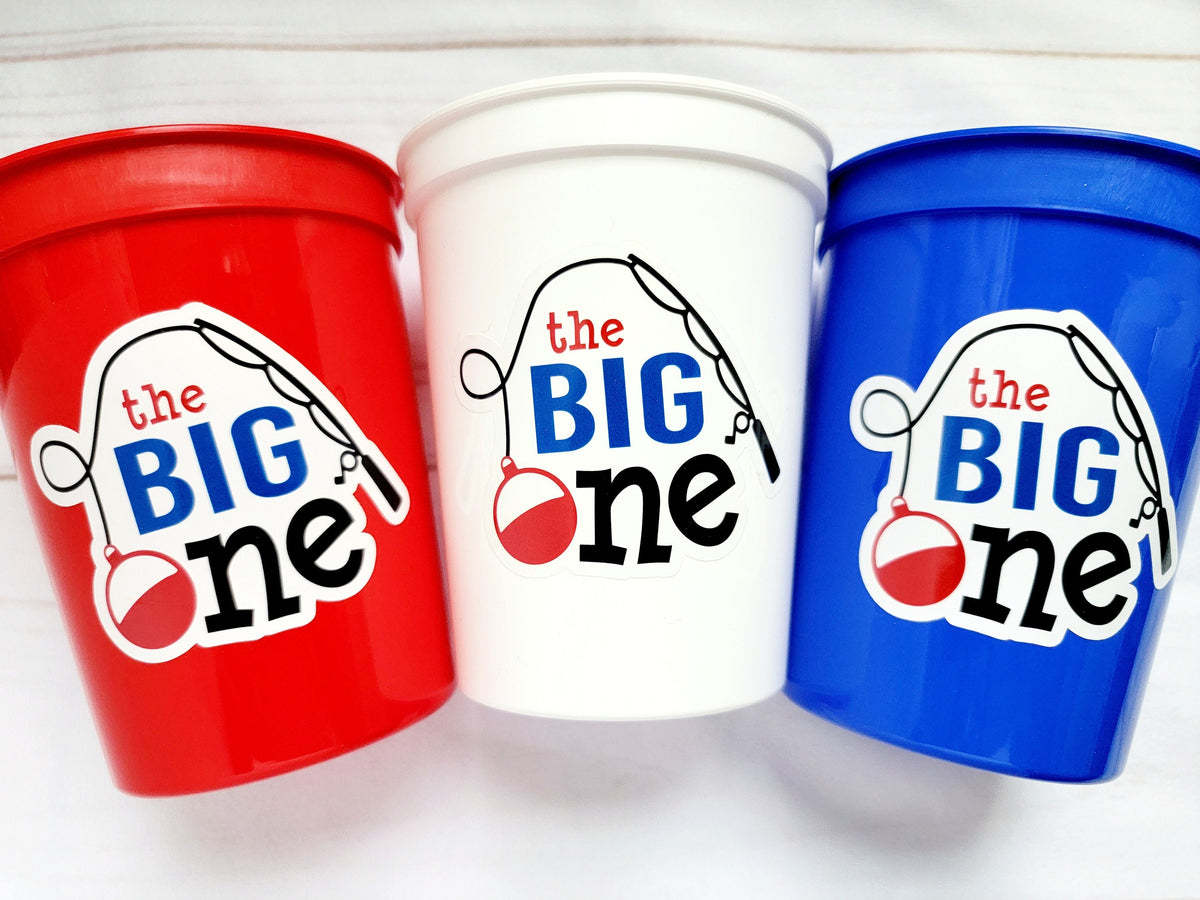 FISHING PARTY CUPS - Fishing Birthday Fishing First Birthday Party Gone Fishing Party The Big One Fishing Bobber Decorations Fish Bait Cups