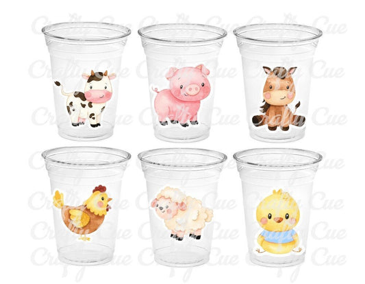 FARM PARTY Cups - Farm Cups Farm Animal Cups Farm First Birthday Farm Baby Shower Barnyard Party Farm Birthday Decorations Farm Party Favors