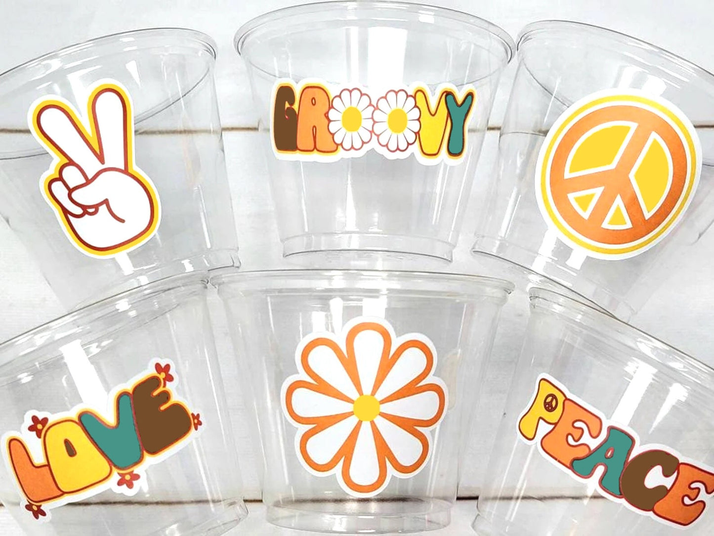 70'S PARTY CUPS - 70's Birthday Cups 70's Party Cups 70's Decorations 70's Birthday Party 70's Birthday Party Decorations Hippie 70s Party