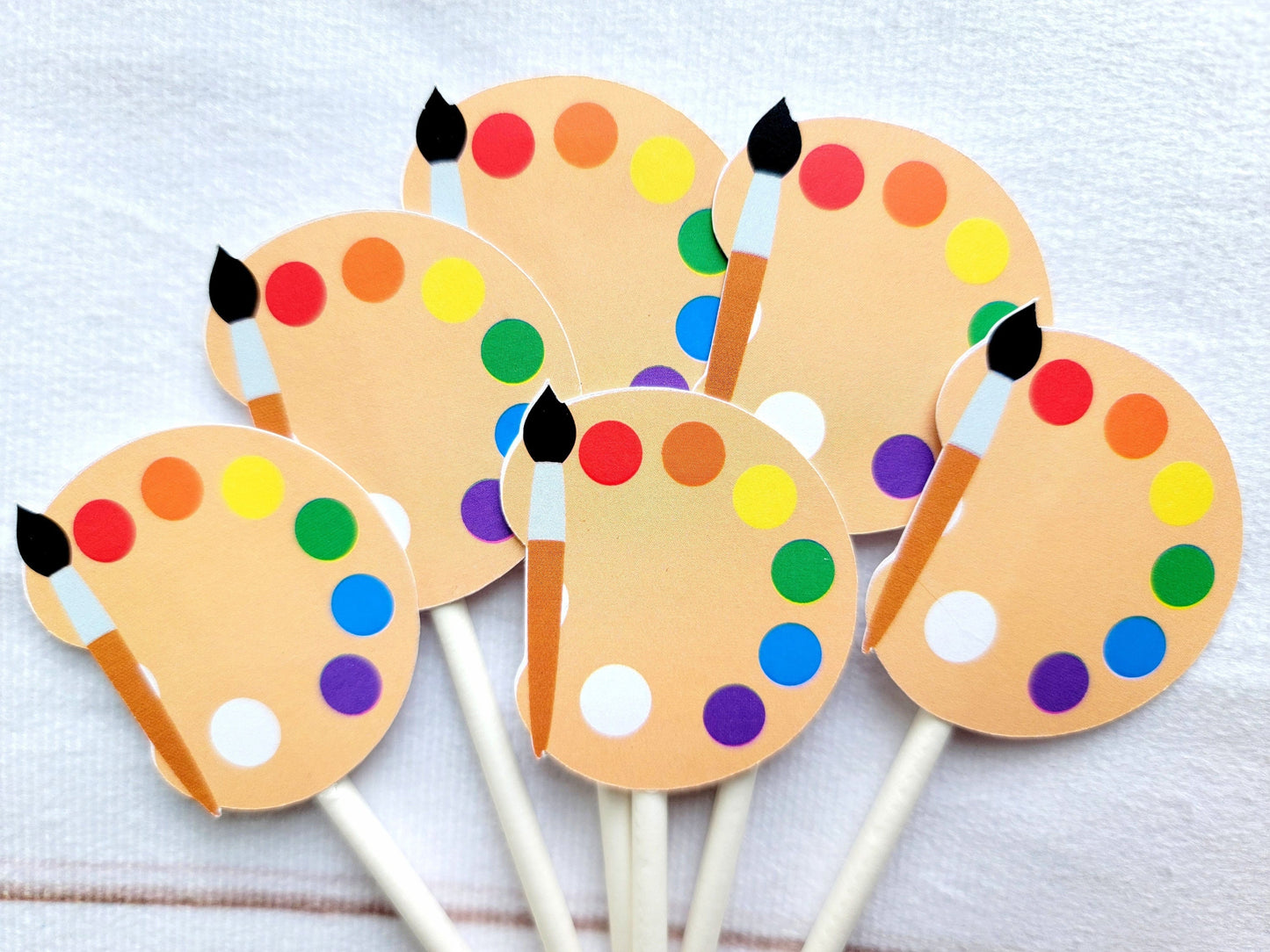 Art Party Cupcake Toppers, Paint Party Cupcake Toppers, Painting Cupcake Toppers, Paintbrush Cupcake Toppers