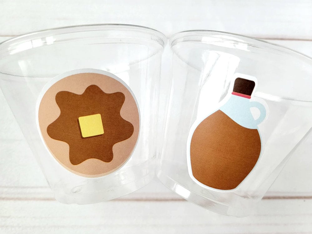 Pancake Party Cups, Pancake Treat Cups, Pancake Birthday, Pancake Party, Pancake Party Favors, Pancakes and Pajamas