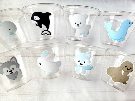WINTER ARCTIC ANIMAL Party Cups - Disposable Winter Animal Cups Winter Baby Shower Winter Party Decorations Winter Wonderland Baby Shower