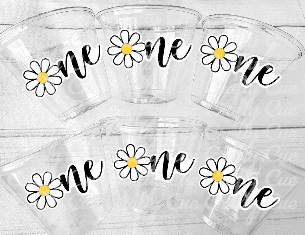 DAISY CUPS -Daisy 1st Birthday Cups First Birthday Cups Daisy Birthday Party Cups Daisy Baby Shower Cups Daisy Party Favors Daisy Flower Cup