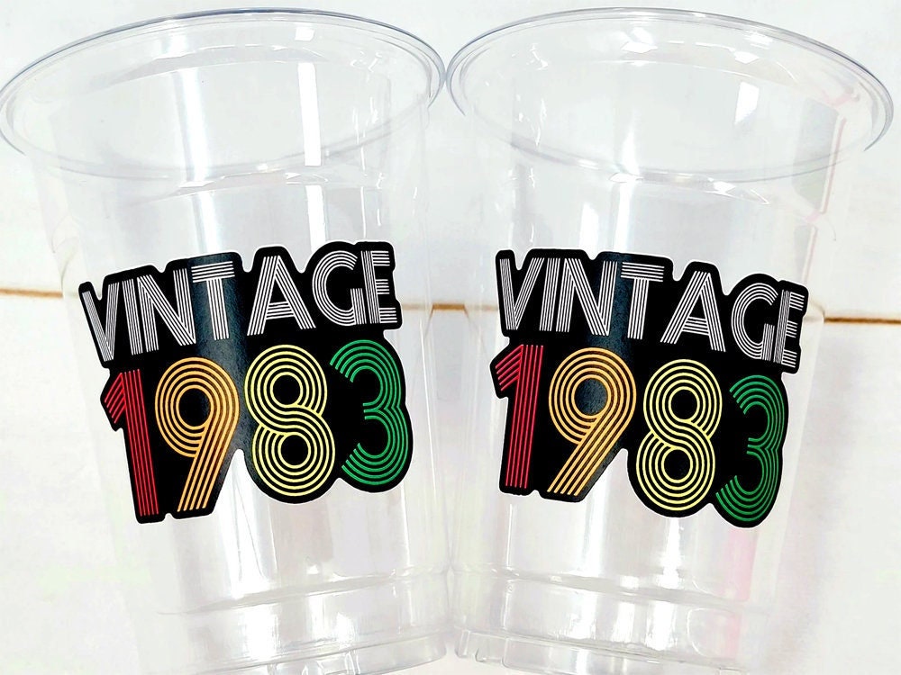 40th PARTY CUPS - Vintage 1983 40th Birthday Party 40th Birthday Favors 40th Party Cups 40th Party Decorations 1983 Birthday Party Cups