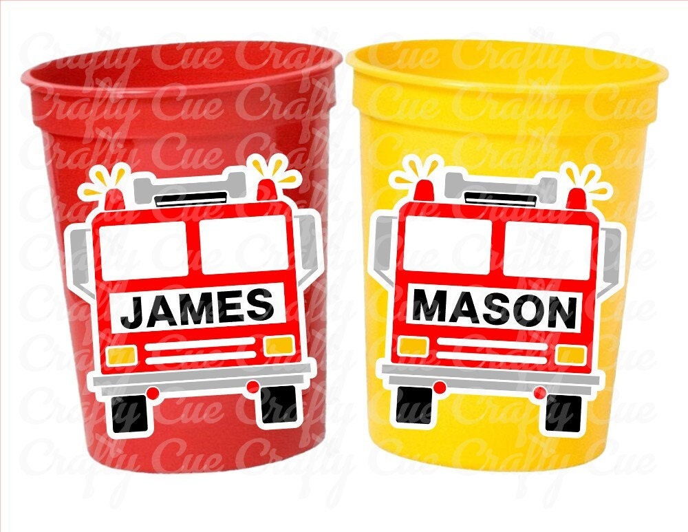 Firetruck Party Cups, Firetruck Treat Cups, Firetruck Party Favors, Firetruck Birthday Favors, Fire Truck Party Favors, Fire truck Birthday