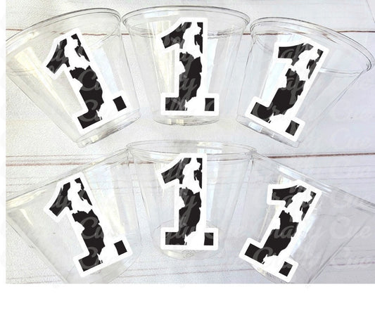 COW PARTY CUPS - Cow Cups Cow Birthday Cups Farm Animal Cups Cow Party Favors Farm Cow Baby Shower Cow First Birthday Cow Party Decorations