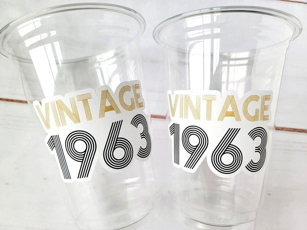 60th PARTY CUPS - Vintage 1964 Cups Best of 1964 60th Birthday Party 60th Birthday Favors 60th Party 60th Party Decorations 1964 Birthday