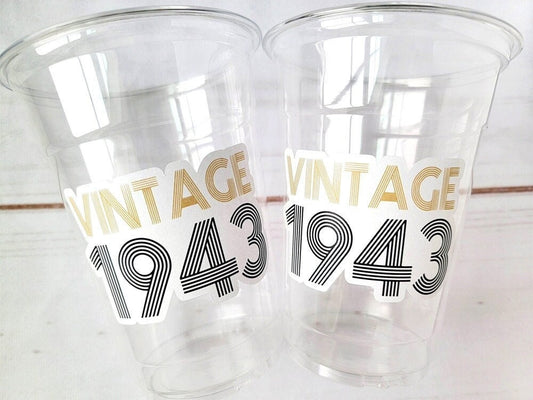 1943 PARTY CUPS - Vintage 1943 Best of 1943 1943 Birthday Party 1943 Party Favors 1943 Party Decorations 1943 Cups 1943 Decorations 1943