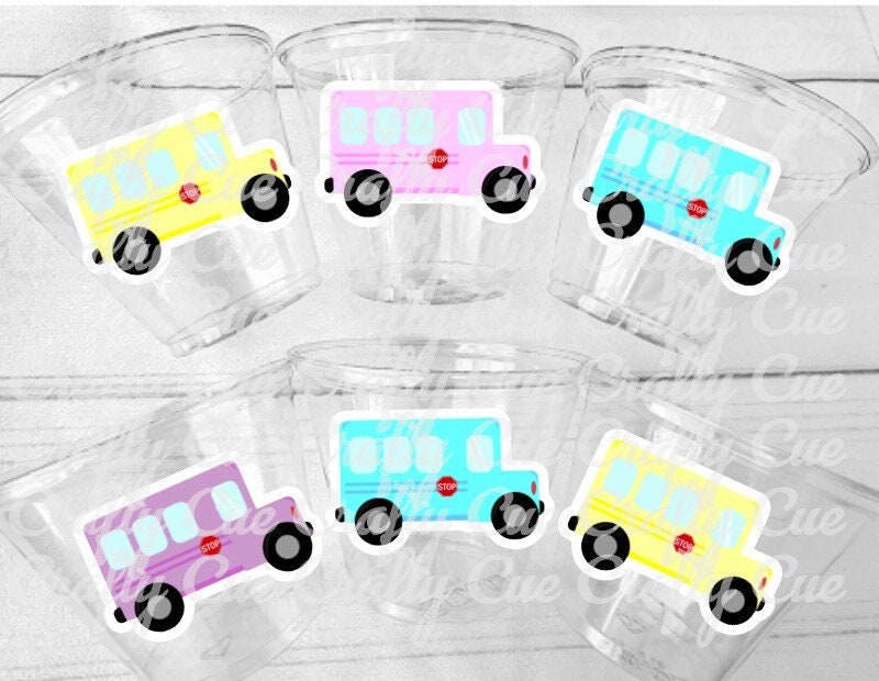 School Bus Party Cups - School Cups School Bus Birthday School Bus Party School Bus Favors Teachers Gift Gift for Teacher Back To School