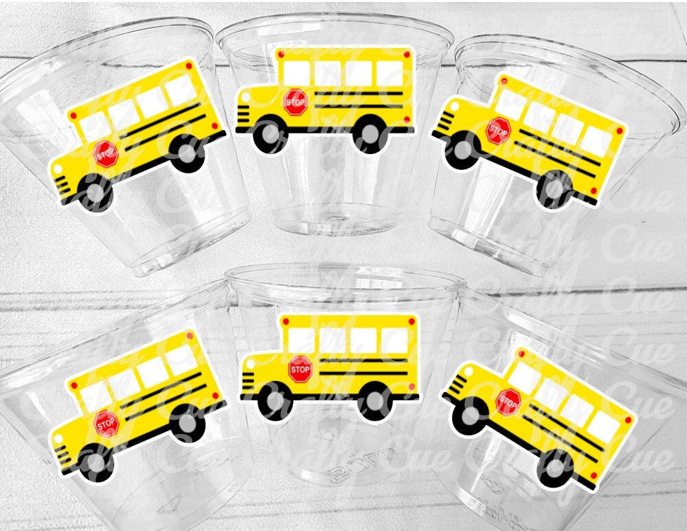 School Bus Party Cups - School Cups School Bus Birthday School Bus Party School Bus Favors Teachers Gift Gift for Teacher Back To School