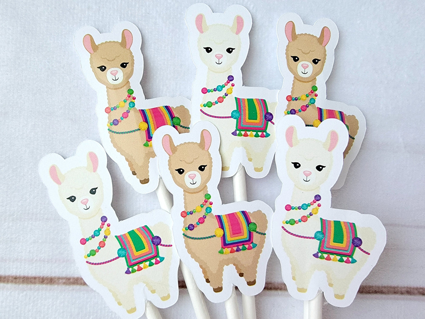 Llama Cupcake Toppers, Llama Cupcake Picks, Llama Birthday, Llama Party, Llama Decorations, Llama Party Supplies