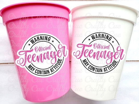 13th Birthday Party Cups Warning Official Teenager Party Cups 13th birthday Party Favors 13th Party Decorations 13th Birthday Party Supplies