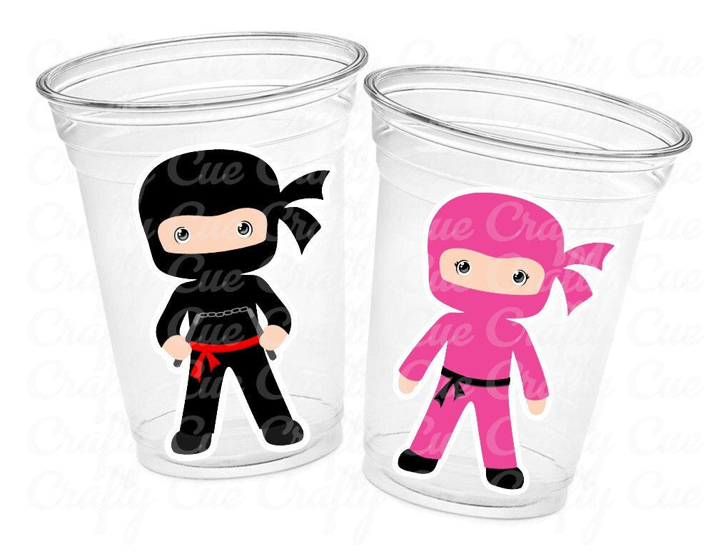 NINJA PARTY CUPS - Ninja Cups Ninja Birthday Party Ninja Party Decorations Ninja Party Supplies Ninja Treat Cups Ninja Party Favors Karate