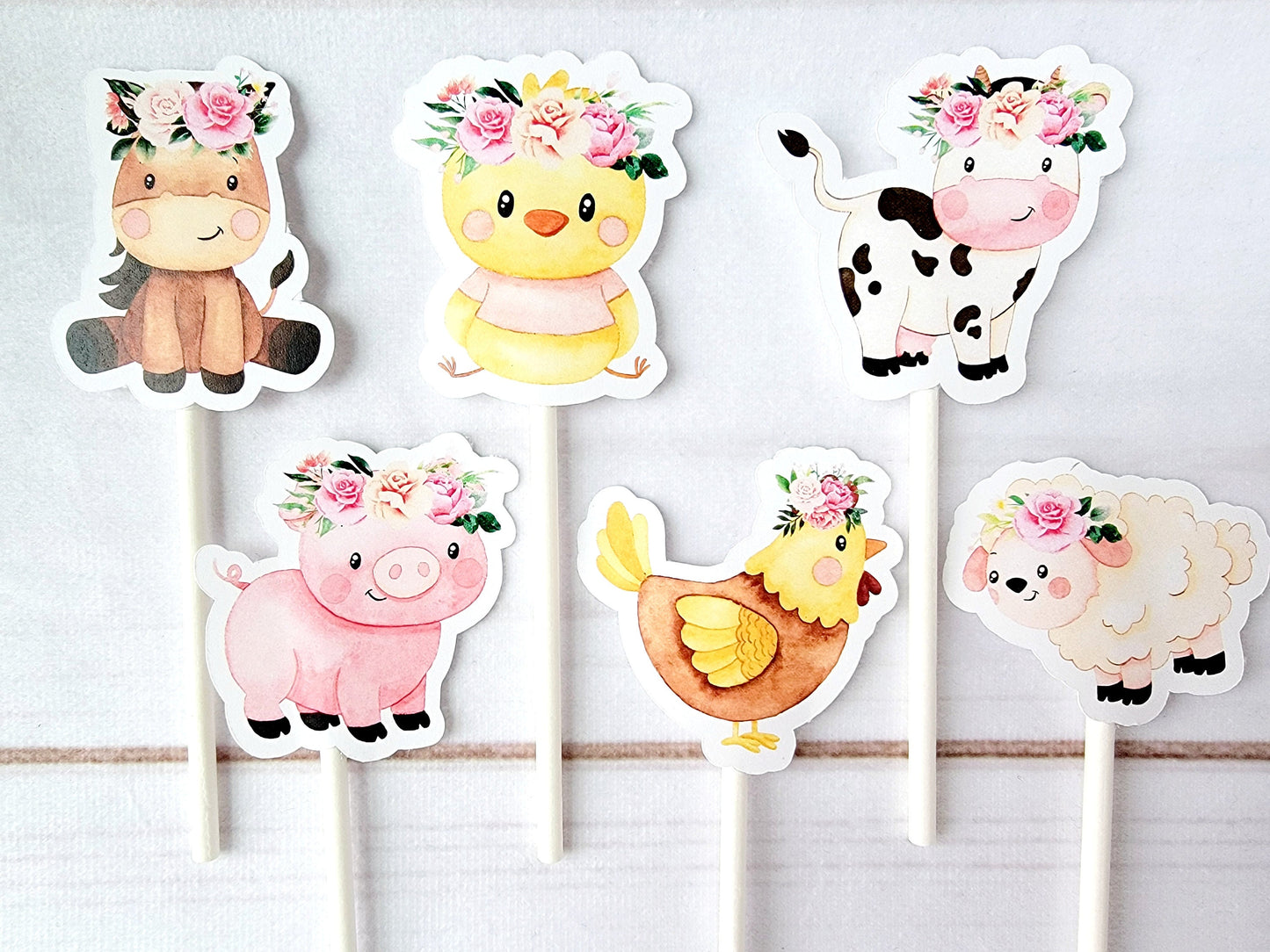 Farm Animal Cupcake Toppers, Farm Birthday Cupcake Toppers, Animal Cupcake Toppers