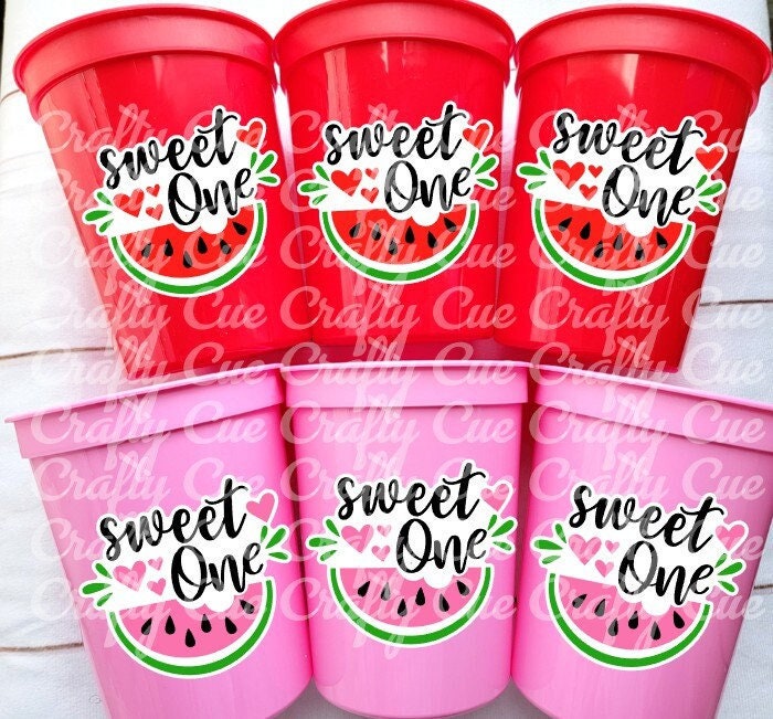 WATERMELON PARTY CUPS - Watermelon Party Favors Watermelon Treat Cups Watermelon Birthday One in a Melon First Birthday 1st Birthday