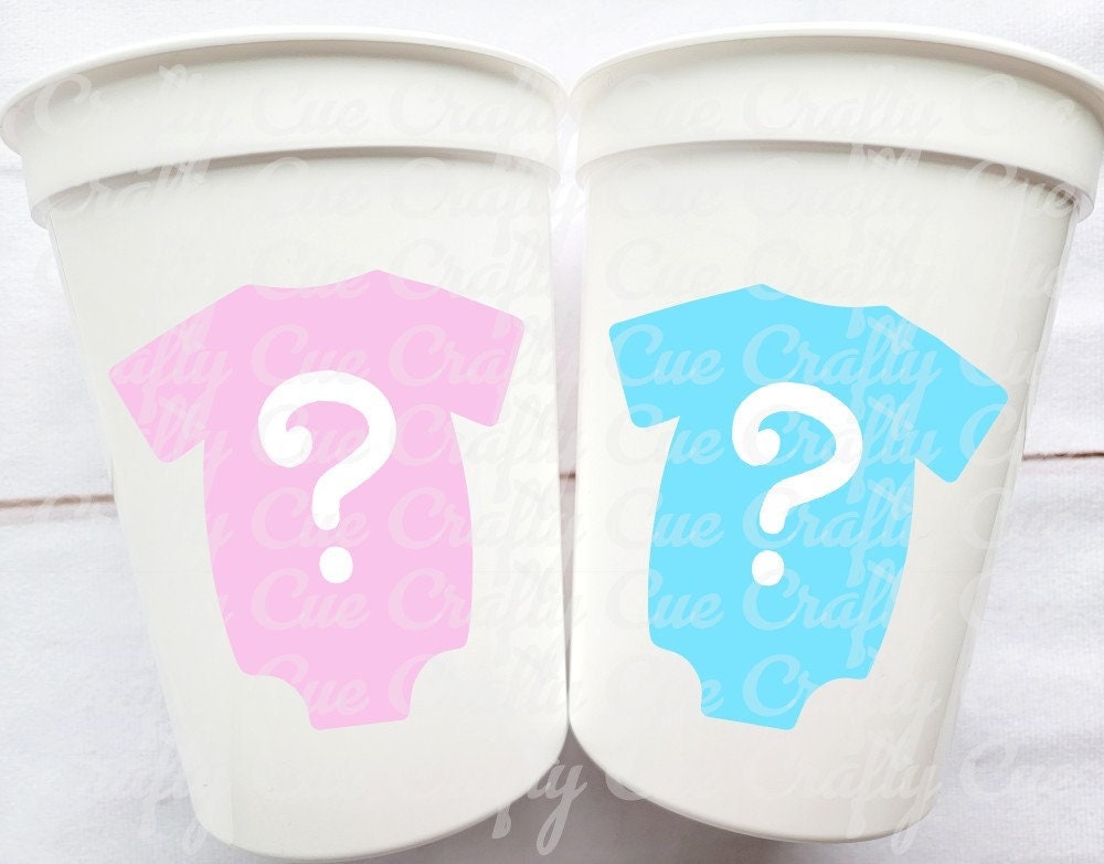 GENDER REVEAL Party Cups - Gender Reveal Cups Gender Reveal Baby Shower Decorations Pink and Blue Party Pink and Blue Baby Shower Pink Blue