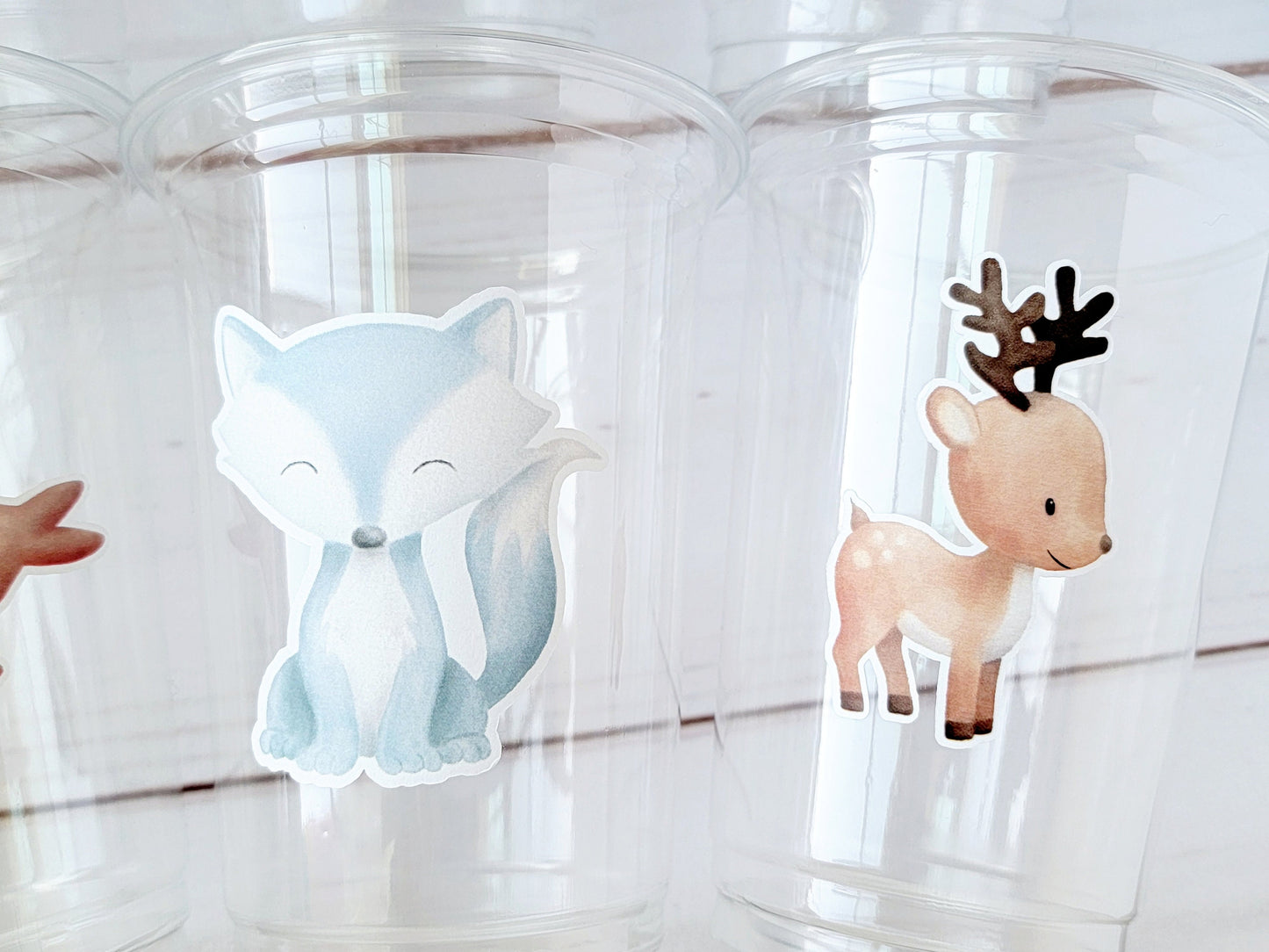 WINTER ARCTIC ANIMAL Party Cups - Disposable Winter Animal Cups Winter Baby Shower Winter Party Decorations Winter Wonderland Baby Shower