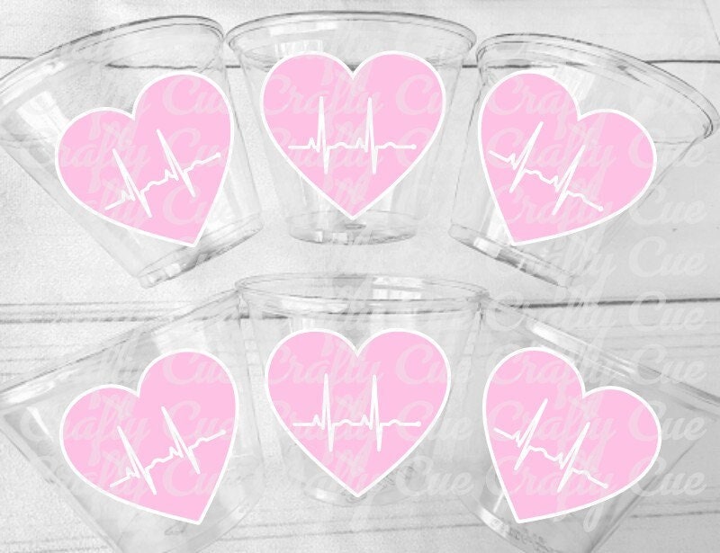 NURSING PARTY CUPS - Nurse Heart Party Cups Nurse Party Cups Nursing Party Rn Party Decorations Medical School Party Nurse Graduation Party