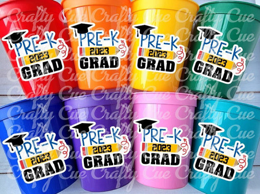 PRESCHOOL GRADUATION CUPS - Preschool Graduation Cups 2023 Preschool Cups Graduation Party Reusable Cups 2023 Party Favors Pre-K Party Cups