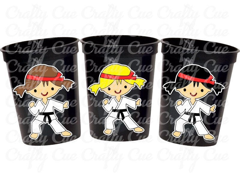 KARATE PARTY CUPS - Karate Cups Karate Birthday Party Karate Party Decorations Karate Party Supplies Karate Treat Cups Karate Party Favors