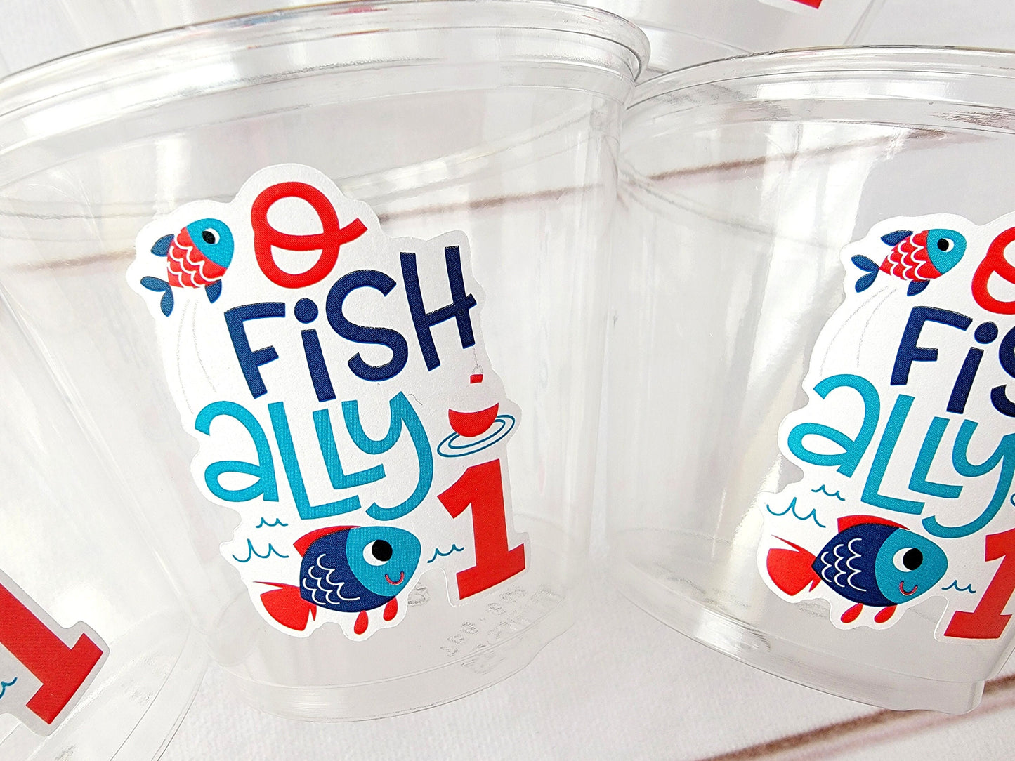 FISHING PARTY CUPS O-Fish-Ally Fishing Birthday Fishing First Birthday Party Gone Fishing Party The Big One Decorations Fish Bait Cups