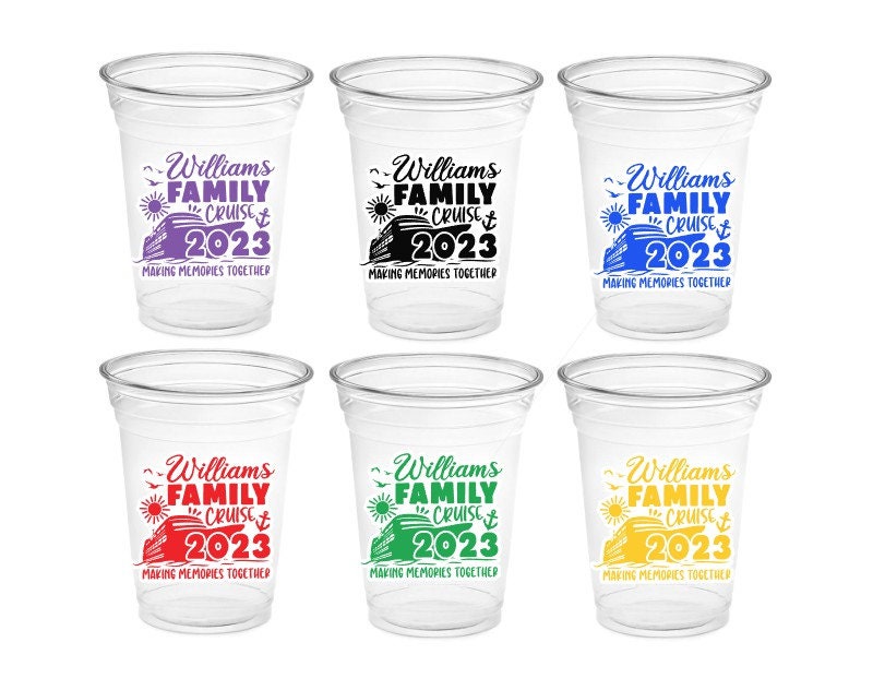 FAMILY CRUISE CUPS Family Reunion Cups Family Reunion Party Cups Family Reunion Party Favors Family Cruise Ship Reunion Cups Personalized