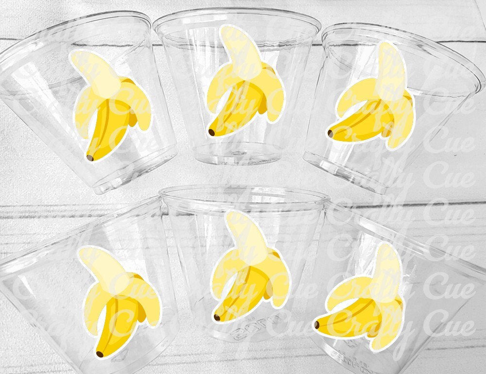 BANANA PARTY CUPS - Banana Party Favors Banana Treat Cups Banana Birthday Banana Party Favor Cups Monkey Birthday Party Fruit Party Cups