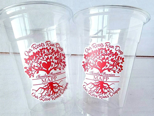 FAMILY REUNION CUPS Family Reunion Party Cups Family Reunion Party Favors Family Reunion Cups Personalized Family Reunion Favor Cups