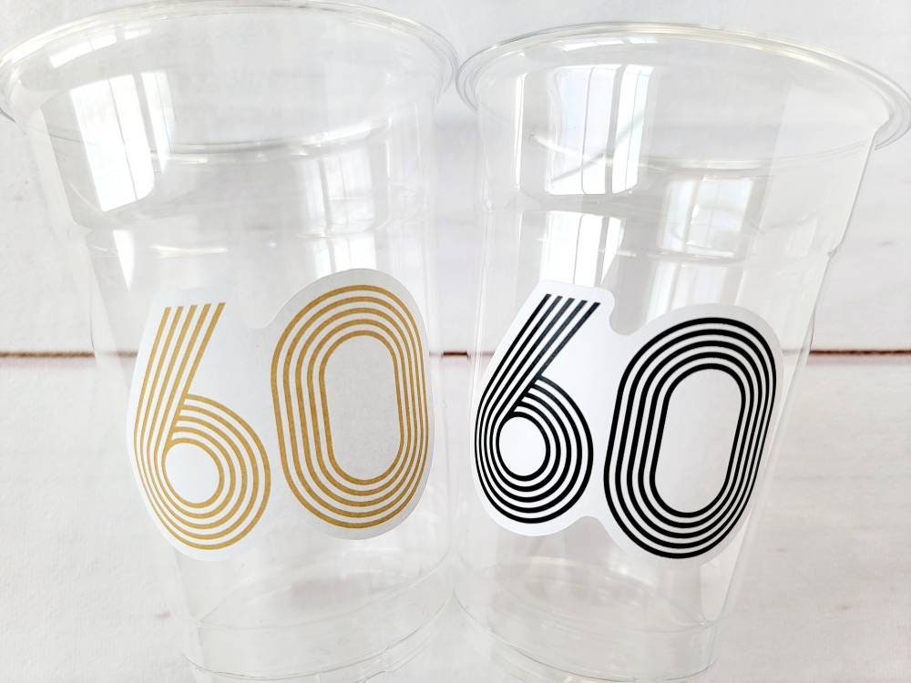60th PARTY CUPS - Vintage 1963 60th Anniversary 60th Reunion Best of 1963 60th Birthday Party 60th Birthday Favors 60th Party Decorations