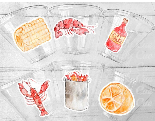 Crawfish Party Cups Crawfish Boil Cups Crawfish Birthday Crawfish Boil Decorations Crawfish Party Favors Crayfish Crawfish Boil Party Cups