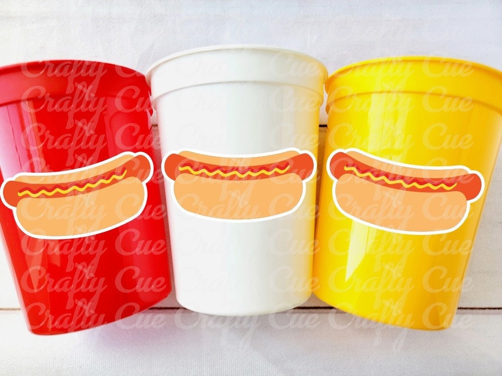 HOT DOG PARTY Cups -Hot Dog Birthday Party Hot Dog Party Hot Dog Treat Cup Hot Dog Birthday Decorations Hot Dog Party Favor 4th of July Cups