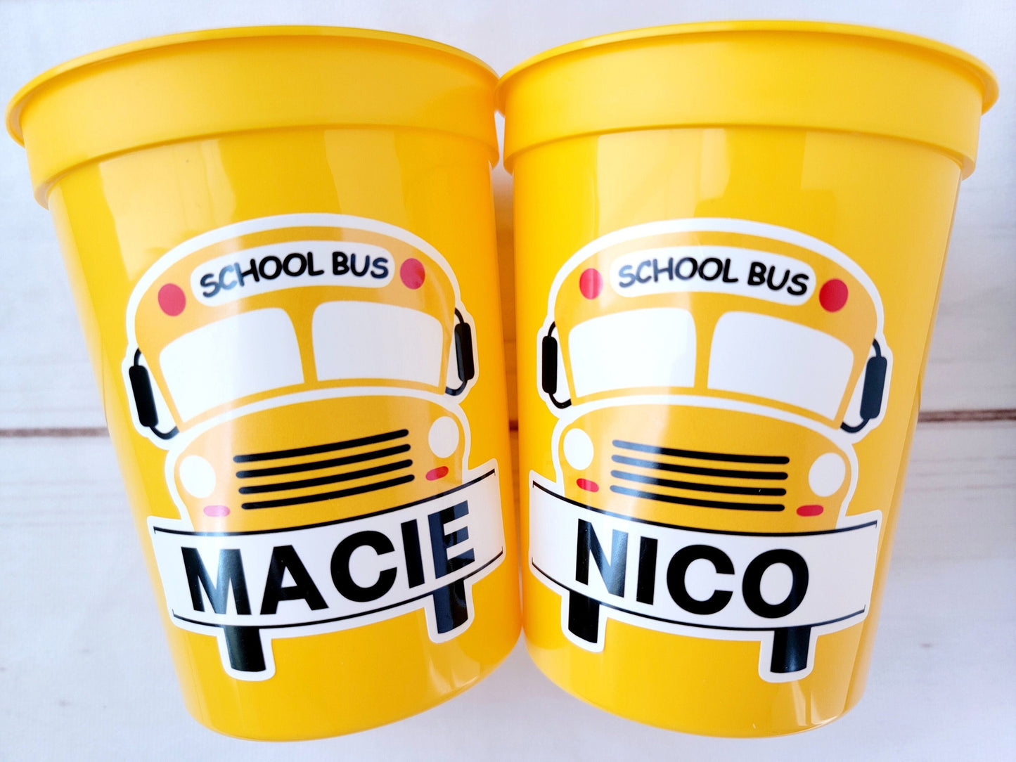 School Bus Party Cups - Reusable School Cups School Bus Birthday School Bus Party School Bus Favors Teachers Gift for Teacher Back To School