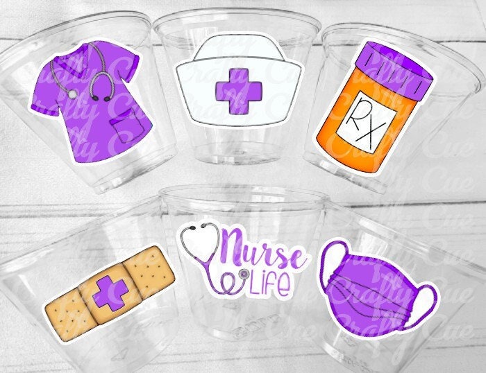 NURSING PARTY CUPS - Doctor Party Cups Nurse Party Cups Nursing Party Rn Party Decorations Medical School Party Nurse Graduation Party Meds