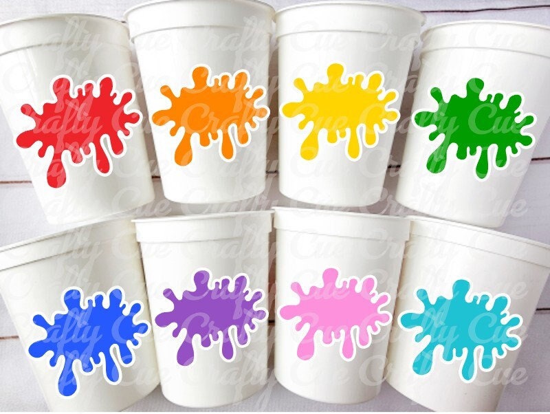 ART PARTY CUPS - Slime Party Cups Art Painting Party Cups Paint Party Favors Slime Party Treat Cups Painting Party Slime Birthday Favors