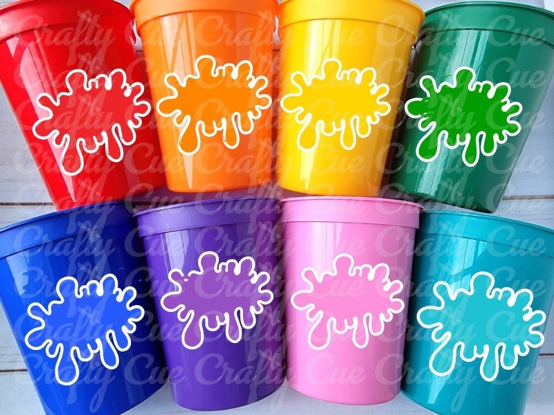 ART PARTY CUPS - Slime Party Cups Art Painting Party Cups Paint Party Favors Slime Party Treat Cups Painting Party Slime Birthday Favors