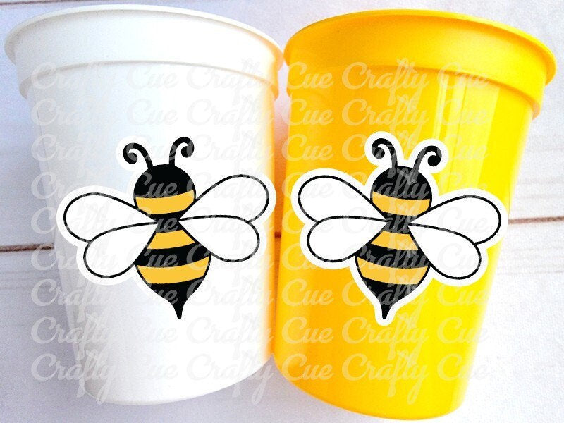 BEE PARTY Cups - Bee Cups Bee Baby Shower Babee Shower Cups Bee Birthday Party Favors Bumble Bee Decorations Bumble Bee Party Supplies Bee