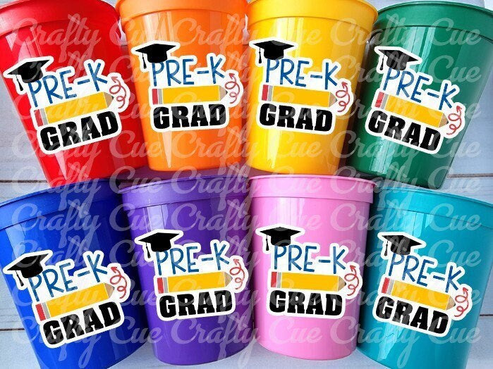 PRESCHOOL GRADUATION CUPS - Preschool Graduation Cups 2023 Preschool Cups Graduation Party Reusable Cups 2023 Party Favors Pre-K Party Cups