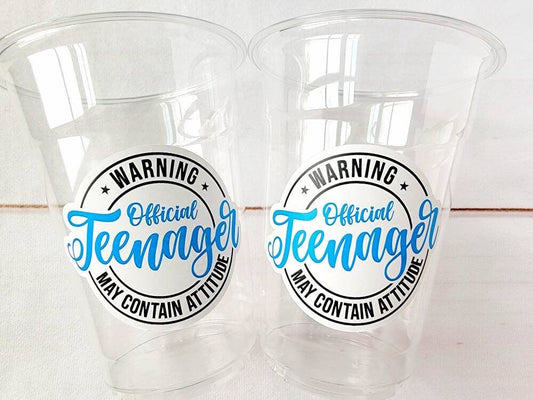 13th Birthday Party Cups - Warning Official Teenager Teenager Party Cups 13th birthday Party Favors 13th Party Decorations 2010 Birthday