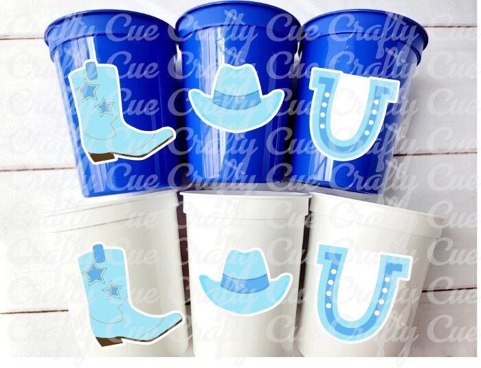 COWBOY PARTY CUPS - Cowboy Cups Cowboy Party Decorations Cowboy Baby Shower Decorations Baby Sprinkle Cowboy Boots Birthday Decoration Favor