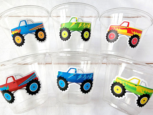 MONSTER TRUCK PARTY Cups - Monster Truck Treat Cups Monster Truck Birthday Monster Truck Party Monster Truck Party Favors, Monster Truck Cup